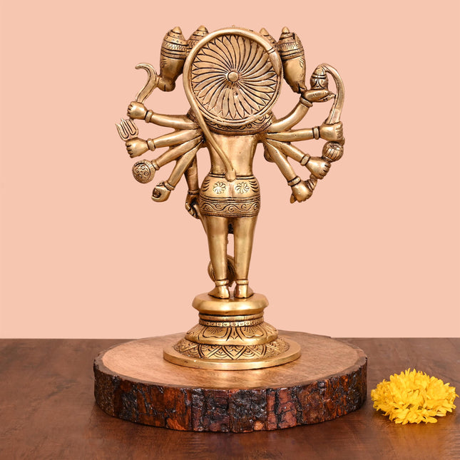 Brass Panchmukhi Hanuman Idol (11.8 Inch)