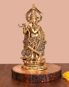 Brass Lord Krishna Idol (12.5 Inch)