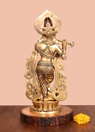 Brass Lord Krishna Statue (18 Inch)