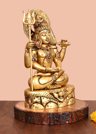 Brass Lord Shiva Idol (12.5 Inch)