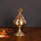 Brass Elegant Akhand Diya With Swastik Design (6.5 Inch)