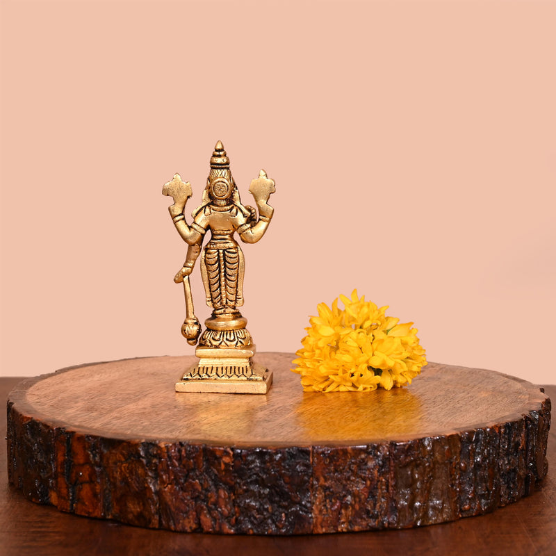 Brass Lord Vishnu Idol (4.5 Inch)