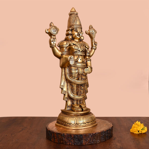Brass Superfine Tirupati Balaji/Venkateshwar Idol (17.5 Inch)