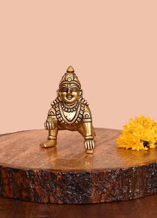 Brass Superfine Laddu Gopal Idol (4 Inch)
