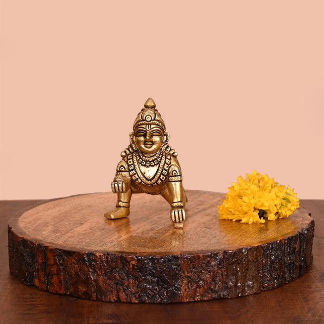 Brass Superfine Laddu Gopal Idol (4 Inch)