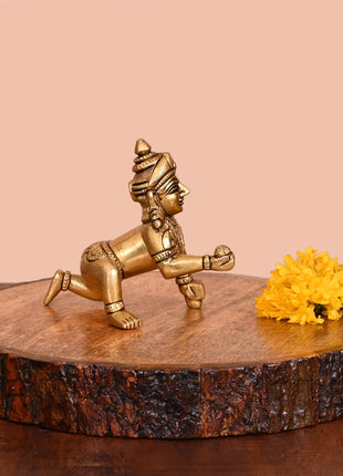 Brass Superfine Laddu Gopal Idol (4 Inch)