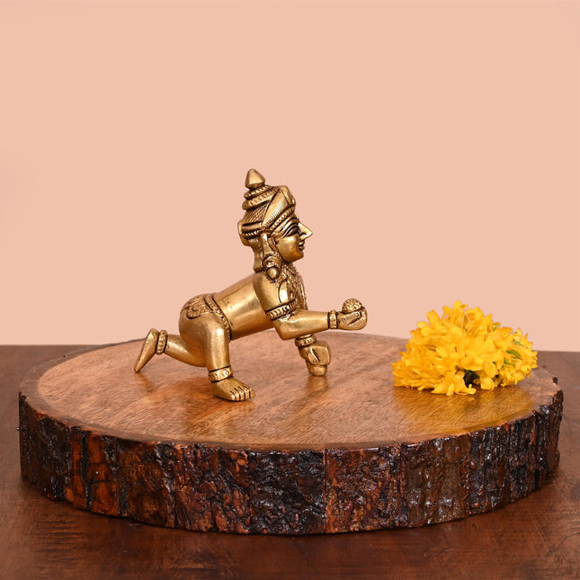 Brass Superfine Laddu Gopal Idol (4 Inch)