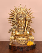 Brass Lord Hanuman Bust (14.5 Inch)