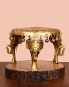 BRASS STOOL WITH HANGING BELLS (6
