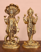 Brass Standing Vishnu Lakshmi Set