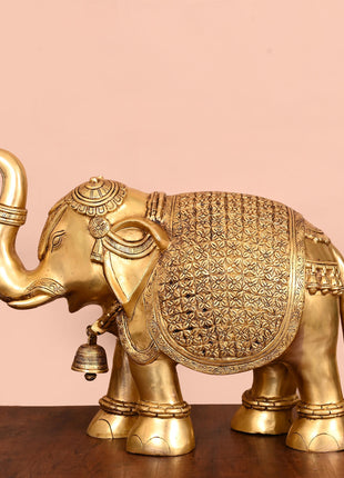 Brass Royal Elephant Statue (16 Inch)