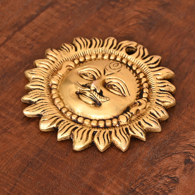 Brass Sun Face Wall Hanging (4.2 Inch)