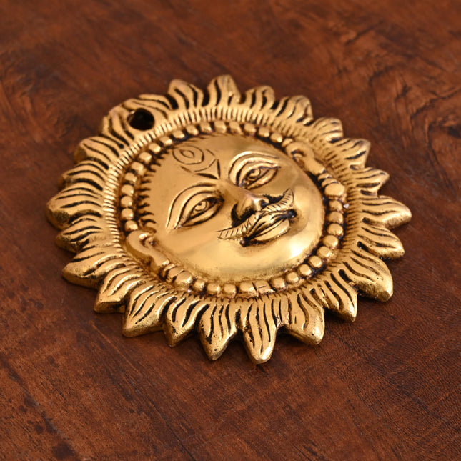 Brass Sun Face Wall Hanging (4.2 Inch)