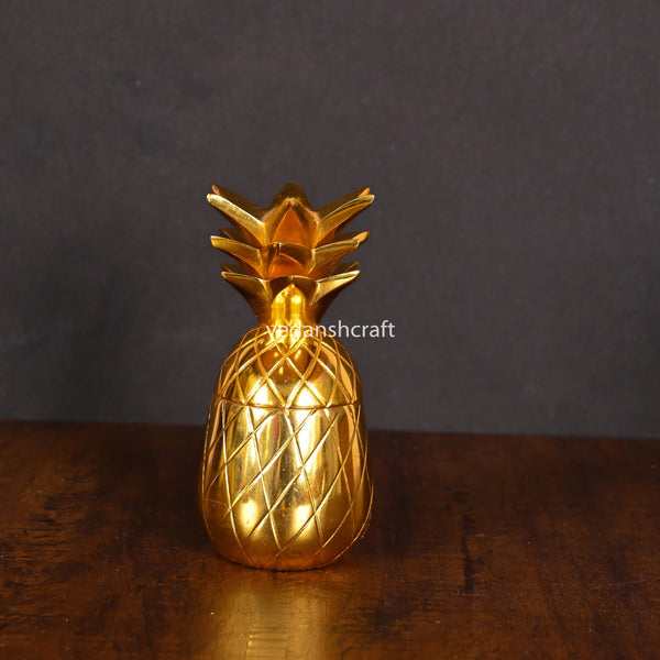 Brass Decorative Pineapple Jar With Lid (5 Inch)