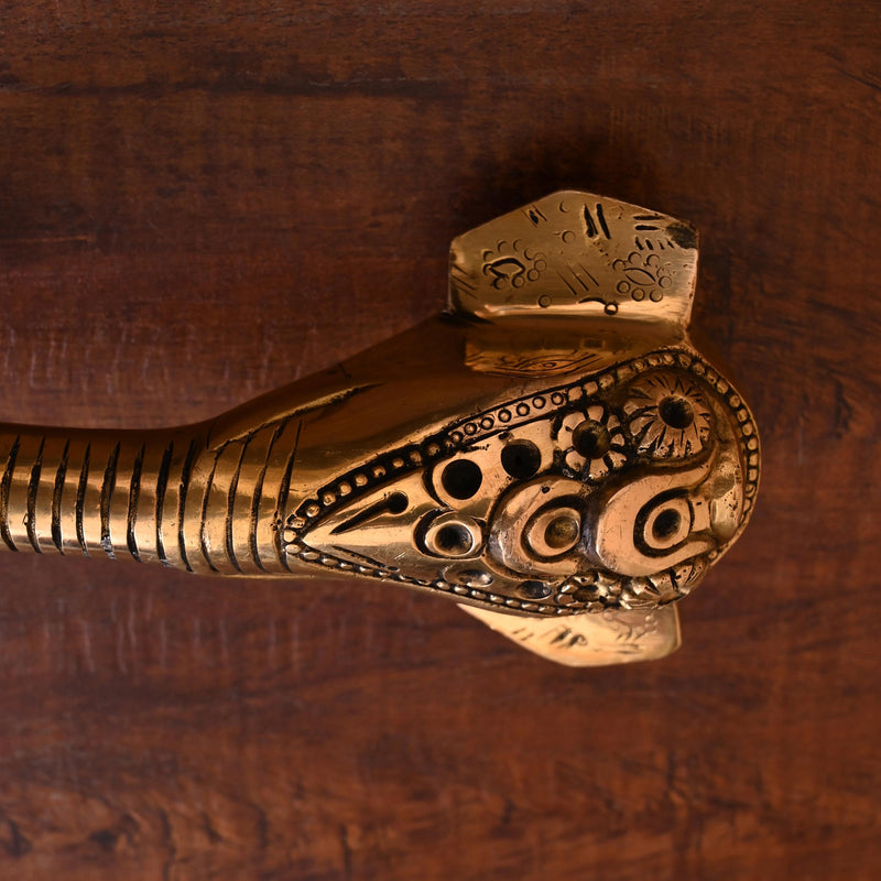 Brass Ganesha Face Door Handle (8.5 Inch)