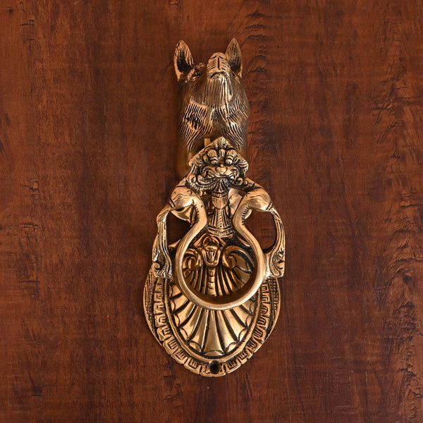 Brass Wolf Door Knocker (9 Inch)