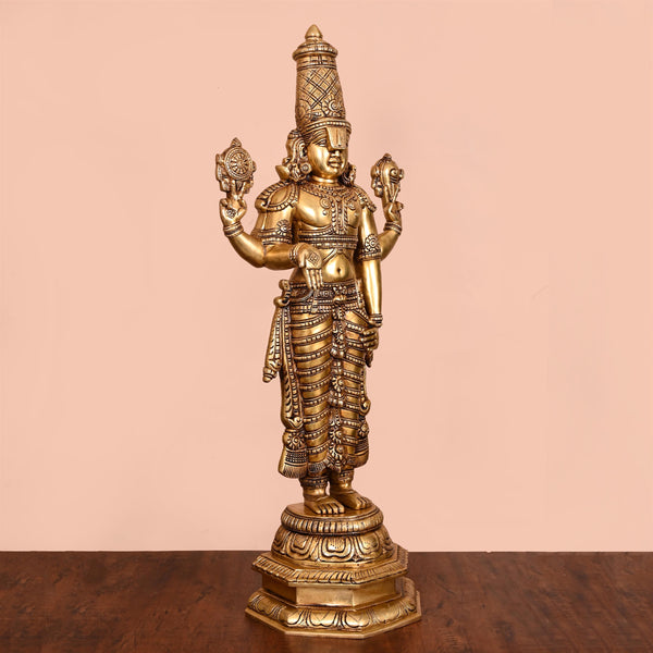 Brass Superfine Tirupati Balaji/Venkateshwar Idol (33 Inch)