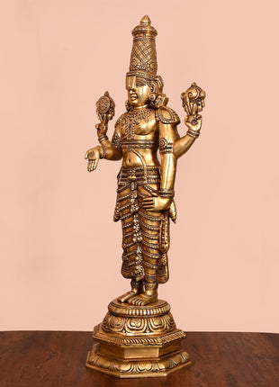 Brass Superfine Tirupati Balaji/Venkateshwar Idol (33 Inch)