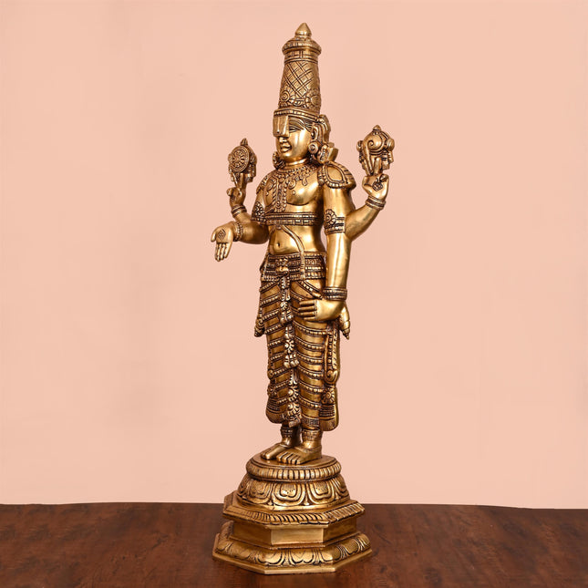 Brass Superfine Tirupati Balaji/Venkateshwar Idol (33 Inch)