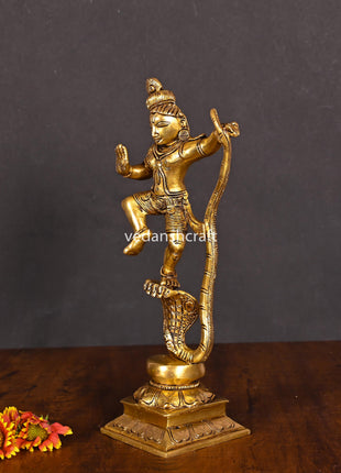 Brass Superfine Dancing Kalinga Krishna Statue (10.5")