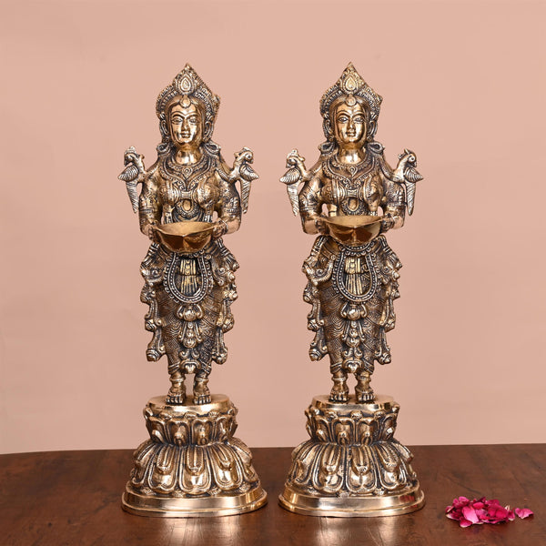 Brass Deep Lakshmi Pair (15 Inch)