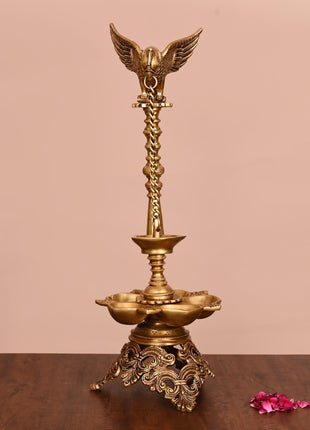 Brass Superfine Parrot Long Lamp (21 Inch)