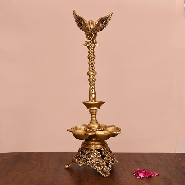 Brass Superfine Parrot Long Lamp (21 Inch)