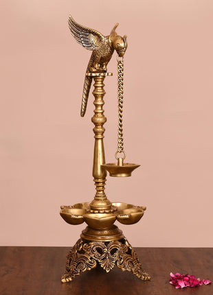Brass Superfine Parrot Long Lamp (21 Inch)