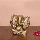 Brass Appu Ganesha With Big Ears Sitting Idol (4.5 Inch)
