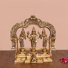 Brass Lord Balaji, Sri Devi And Bhudevi With Prabhavali Frame (8.8 Inch)