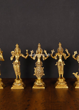 Brass Dashavatar/ Vishnu Avatar Statue Set (9")