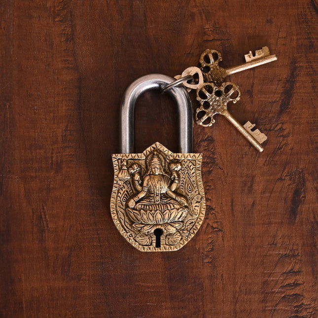 Brass Lakshmi Door Lock (4.5 Inch)