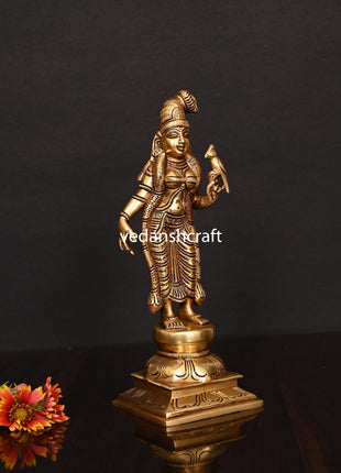 Brass Superfine Goddess Andal Idol (9.5 Inch)