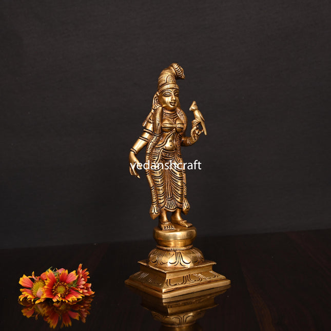 Brass Superfine Goddess Andal Idol (9.5 Inch)