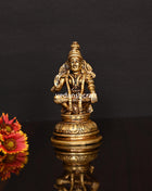 Brass Lord Ayyappa/Ayyappan Idol (5.2 Inch)