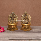 Brass Lakshmi And Ganesha Diya Set (4.5 Inch)