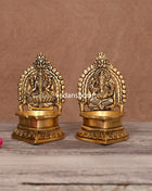 Brass Lakshmi And Ganesha Diya Set (4.5 Inch)