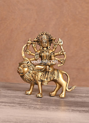 Brass Goddess Durga Idol (5")