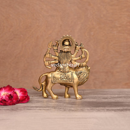 Brass Goddess Durga Idol (5")