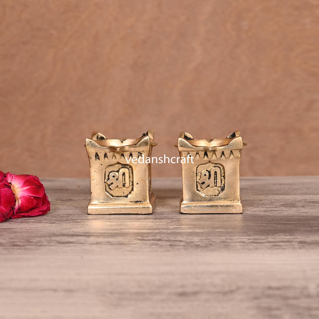 Brass Tulsi Diya Pair (1.9 Inch)