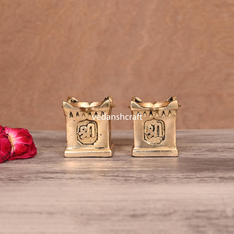 Brass Tulsi Diya Pair