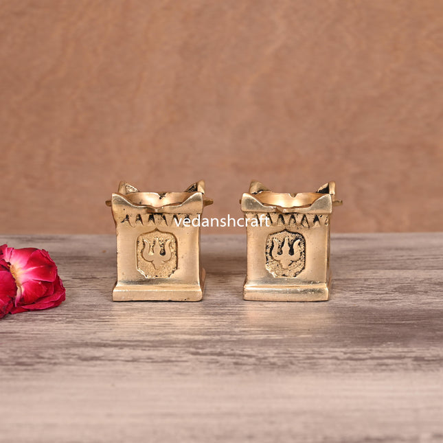 Brass Tulsi Diya Pair (1.9 Inch)