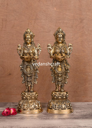 Brass Deep Lakshmi Pair (15 Inch)
