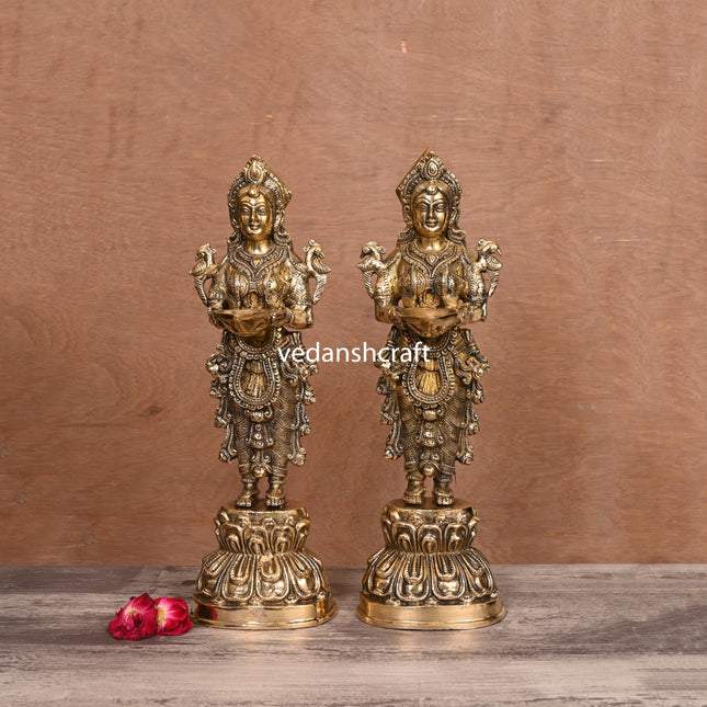 Brass Deep Lakshmi Pair (15 Inch)