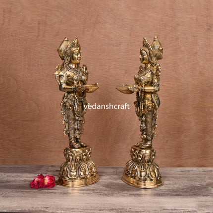 Brass Deep Lakshmi Pair (15 Inch)