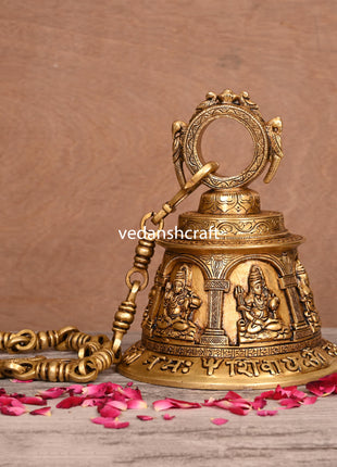 Brass Superfine Shiva Wall Hanging Temple Bell (33 Inch)