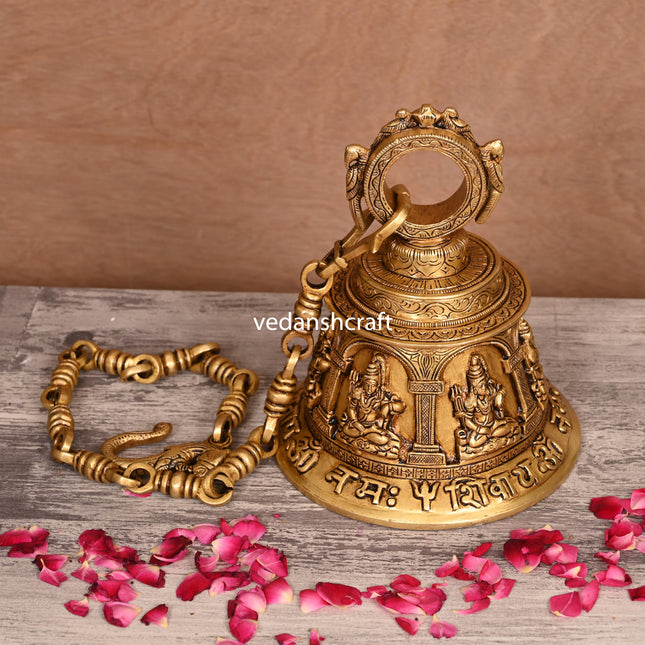Brass Superfine Shiva Wall Hanging Temple Bell (33 Inch)
