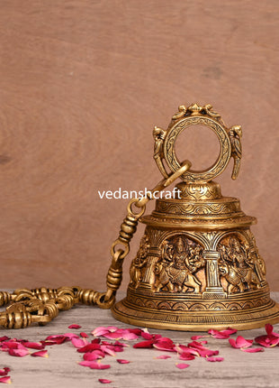 Brass Superfine Durga Wall Hanging Temple Bell (32.5 Inch)