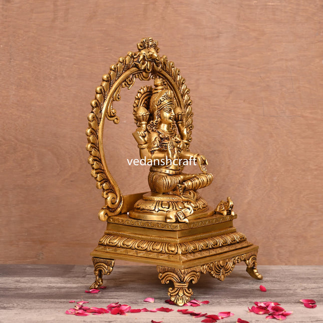 Brass Superfine Lakshmi On Throne (14 Inch)