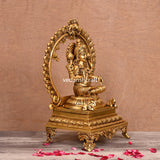 Brass Superfine Lakshmi On Throne (14 Inch)